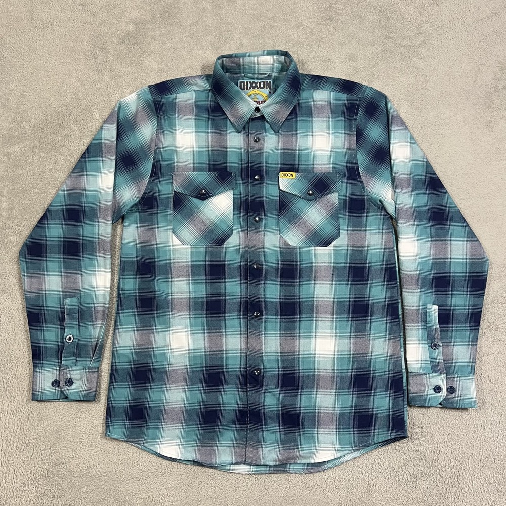 Dixxon Flannel Shirt Mens Medium The Shelf Pearl Snap Plaid Limited Edition